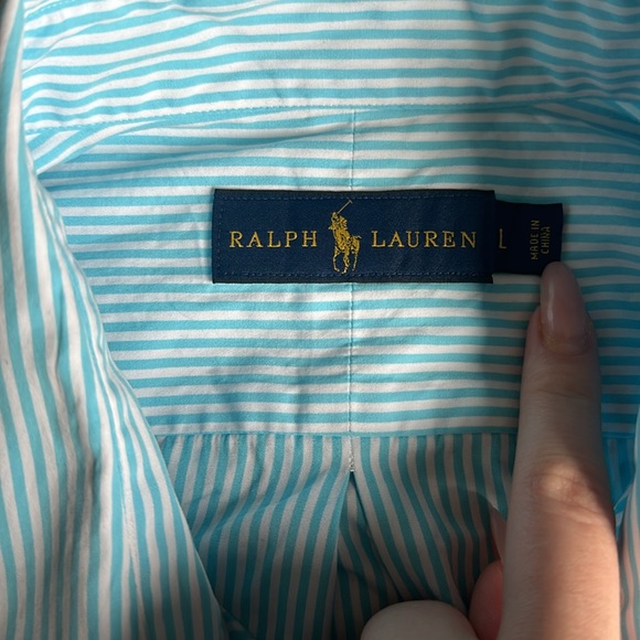 Ralph Lauren Blue striped button down shirt - Picture 2 of 3